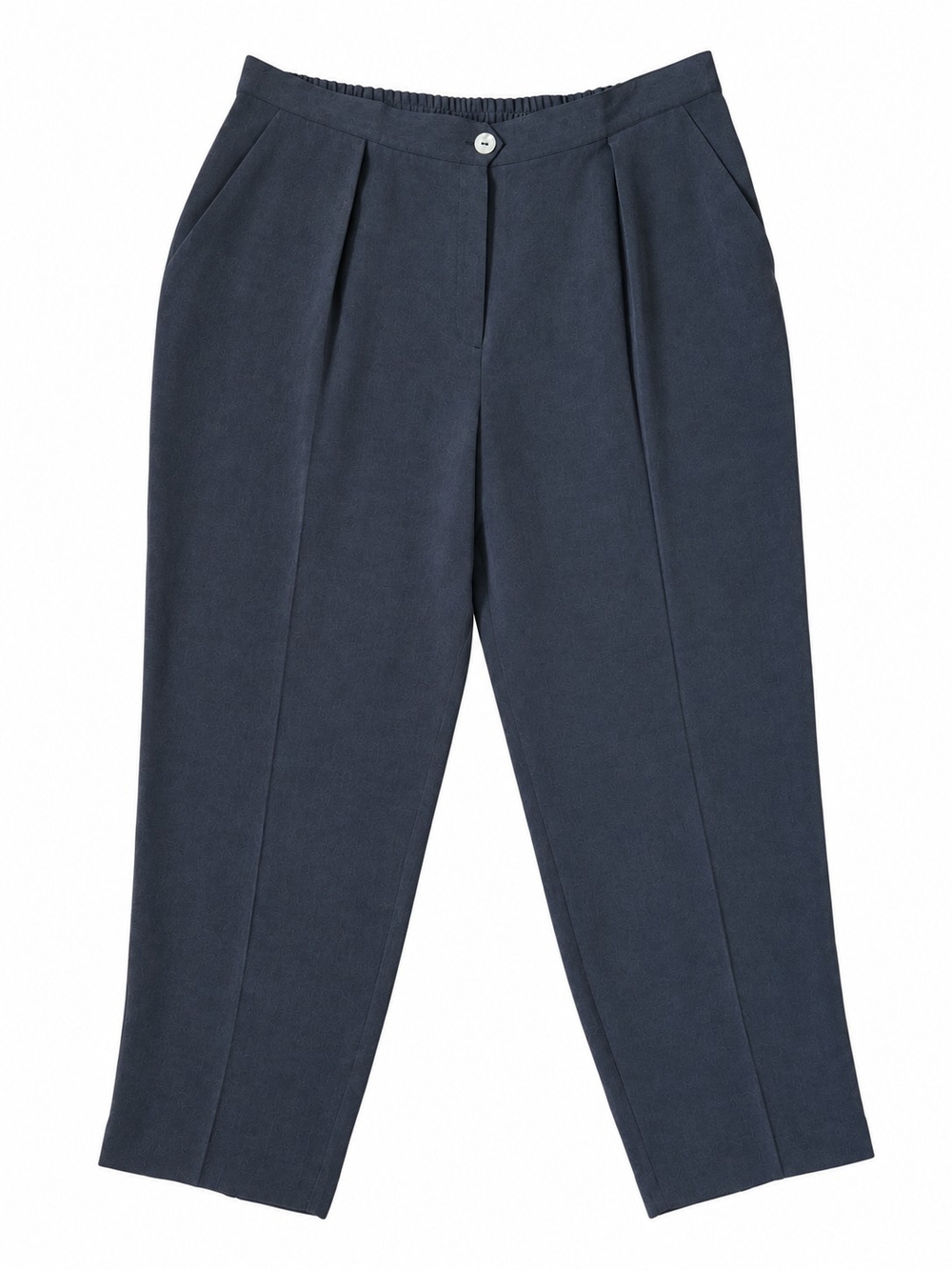100% Silk High-Rise Tapered Pants Mother Of Pearl Button